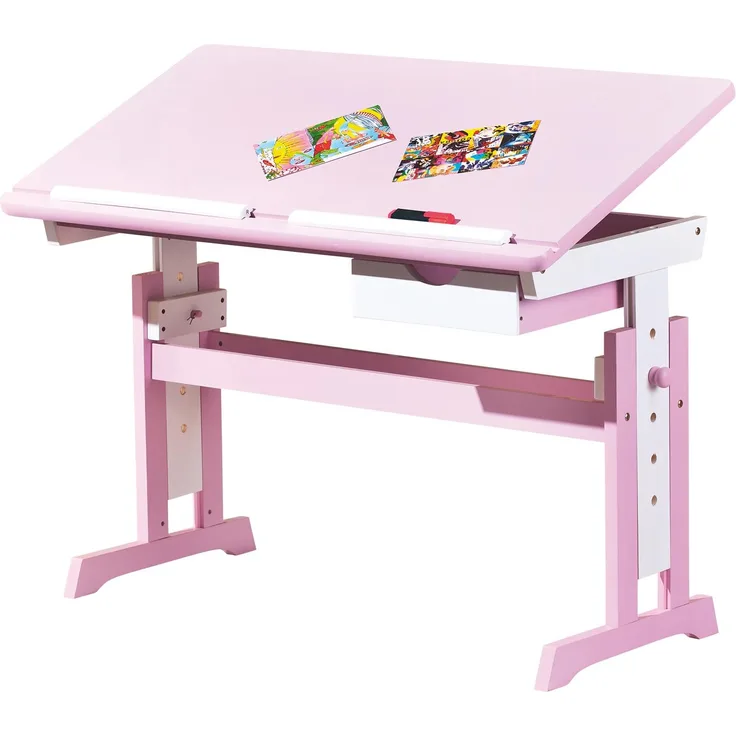 Kinderschreibtisch 'Cecilia' weiß/pink