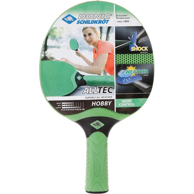 Donic-Schildkröt Outdoor Tischtennis-Set Alltec Hobby (2 Kunststoffschläger, wetterfest robust abwaschbar, 3 Bälle, wertige Tasche), 788648 – Bild 6