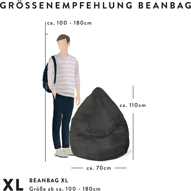 SITTING POINT only by MAGMA Sitzsack Fluffy XL ca. 220 Liter türkis – Bild 7