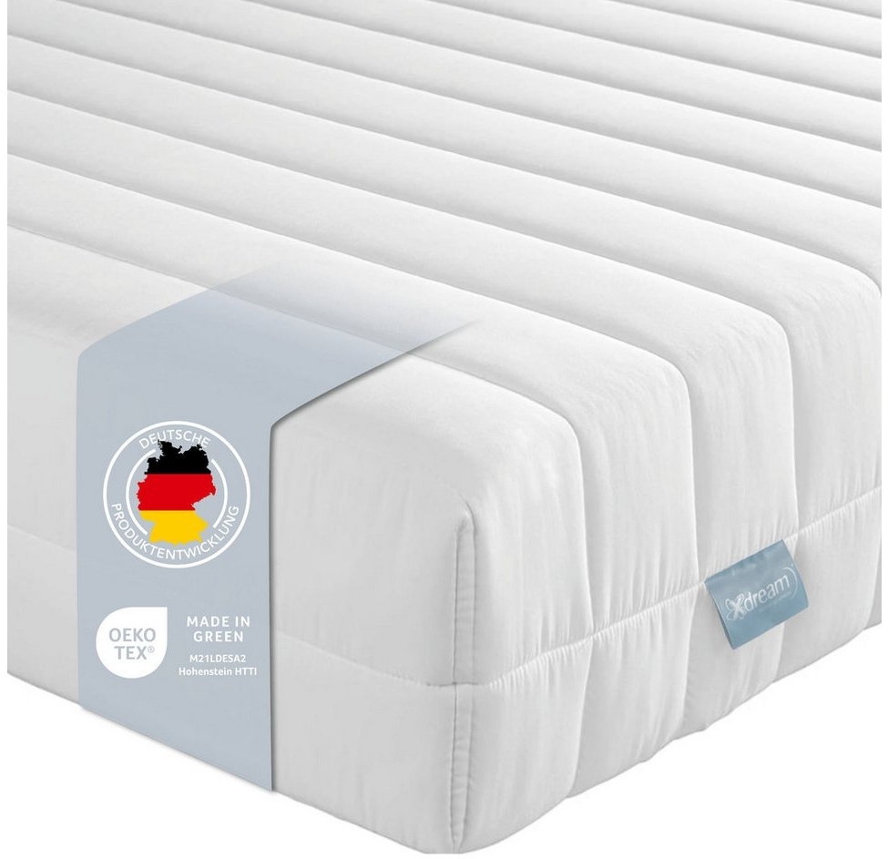 XDREAM Pure | Orthopädische 7-Zonen Kaltschaummatratze mit Öko-Tex Zertifikat | Rollmatratze | Made in EU | Härtegrad 3 (H3) |80x200 cm