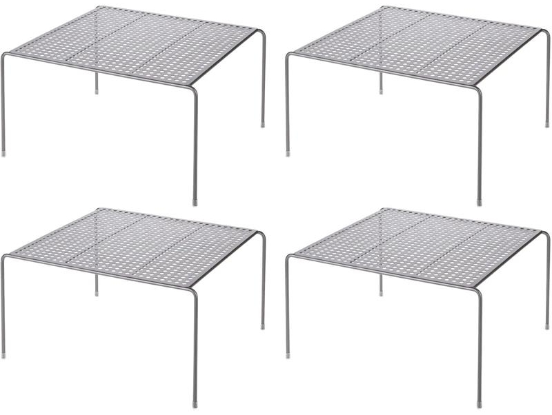 mDesign Geschirrablage Küchenregal Aufbewahrung Organizer 4er Set Metall Graphit