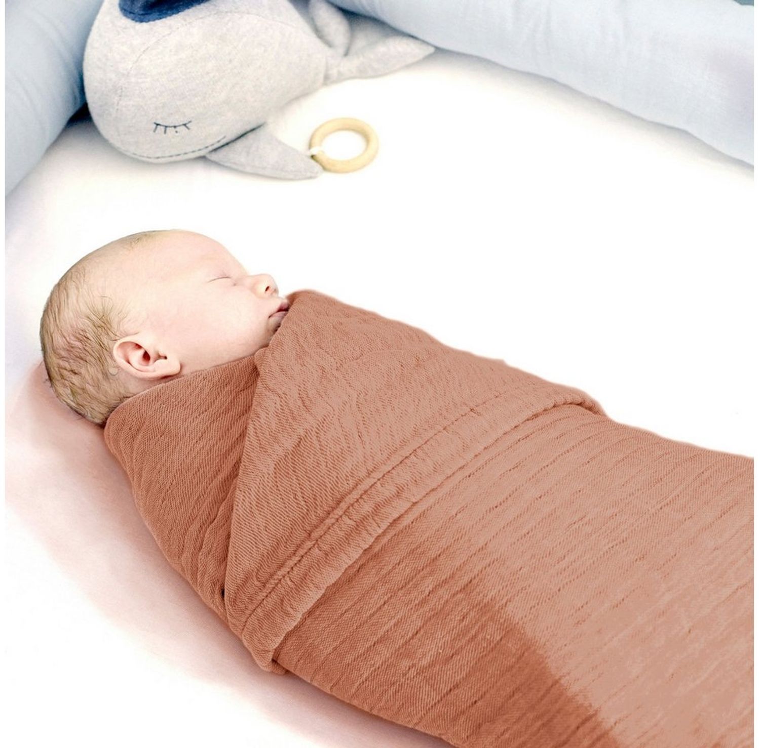 Babydecke Babydecke Musselin Kuscheldecke Puckdecke Baby & Neugeborene, Nordic Coast Company, Musselindecke Karamell Premium 100% Baumwolle Schadstoff geprüft