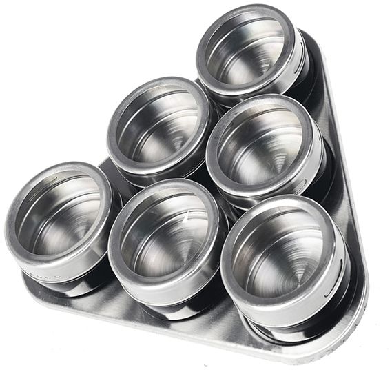 7tlg Edelstahl Metallic Gewürzdosenset Gewürzregal Salz Pfeffer Küche Gewürz Behälter Schwarz