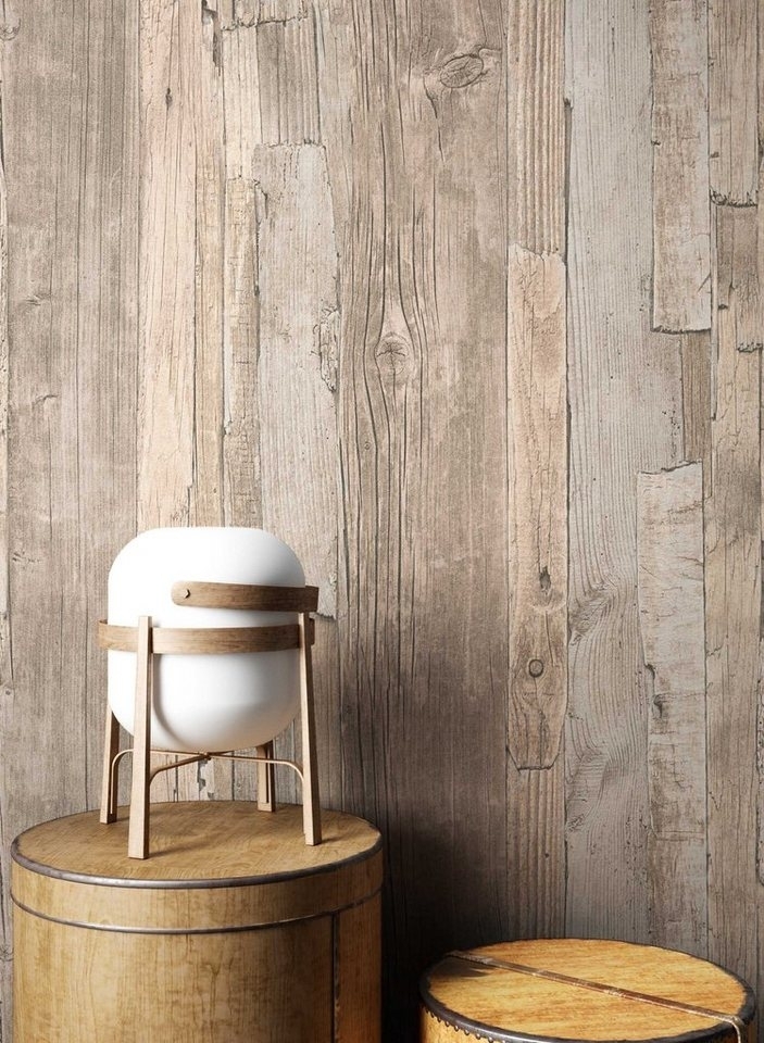 Newroom Vliestapete, Tapete Holzoptik Holztapete 3d Optik Holztapete Vintage Holz Optik Holzwand Vliestapete Holz Wohnzimmer Schlafzimmer Büro Flur Holzbalken Holzlatten, Holzwand, Naturholz