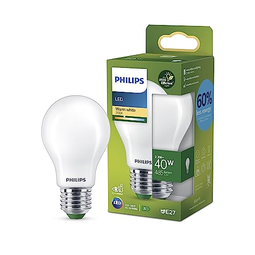 Philips E27 LED-Lampe A60, 2,3W 485lm, warmweiß 2.700K, matt