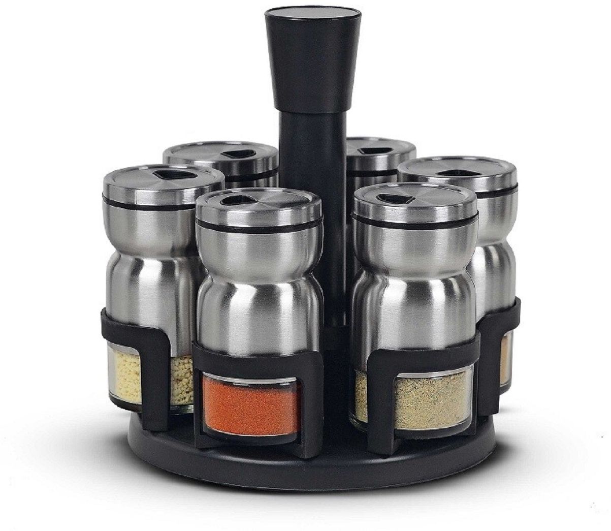 7-teiliges Gewürzständer-Set, Gewürzstreuer, Gewürzbehälter - Perfekt für jede Küche Silber