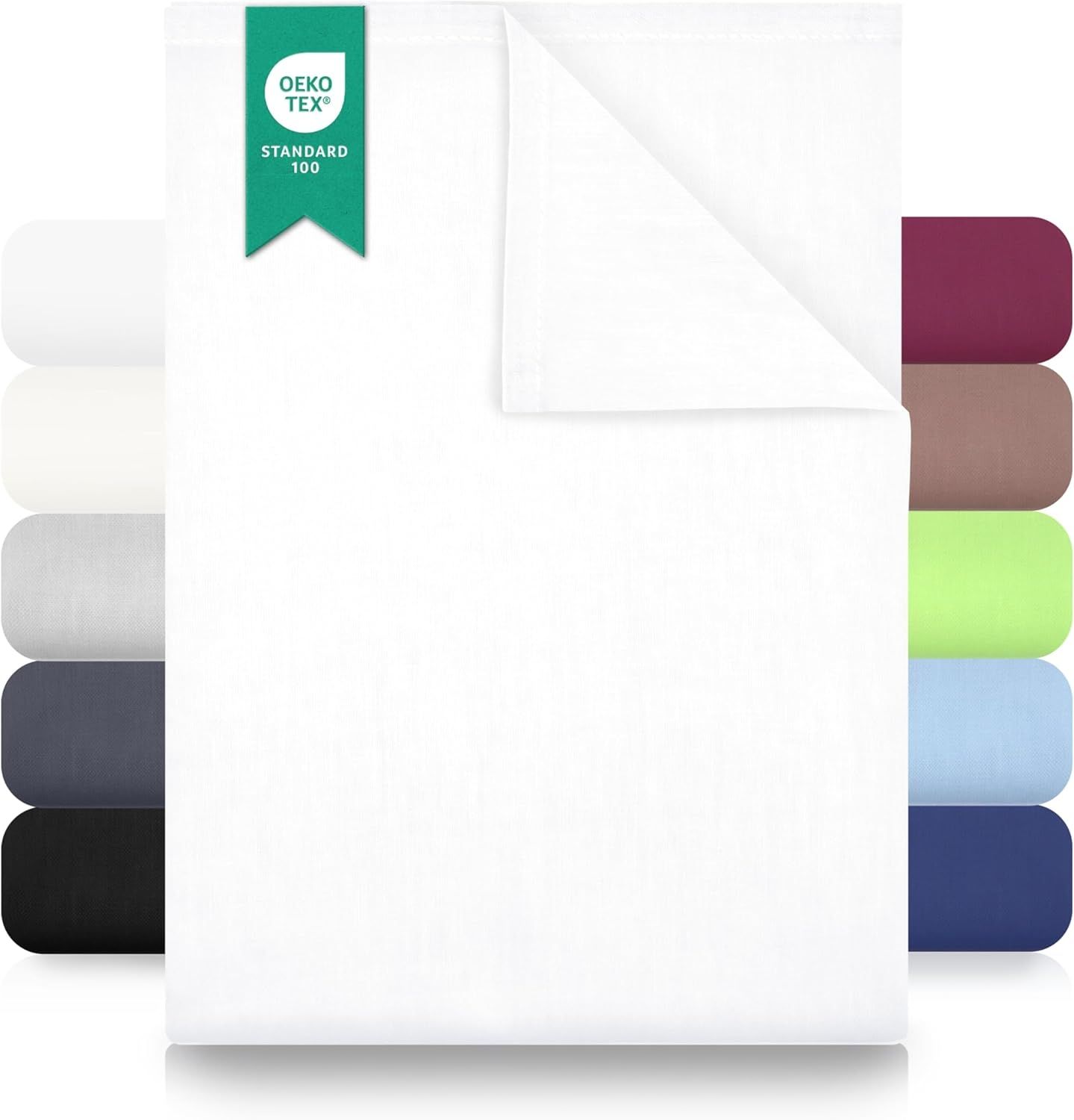 GREEN MARK Textilien Klassische Bettlaken | Betttuch | Laken | Leintuch | Haustuch 100% Baumwolle ohne Gummizug vielen Größen und Farben Größe: 240x275 cm, weiß…