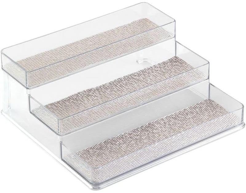 Gewürzregal Gewürzständer Organizer Küchenschrank 3 Ebenen mDesign transparent