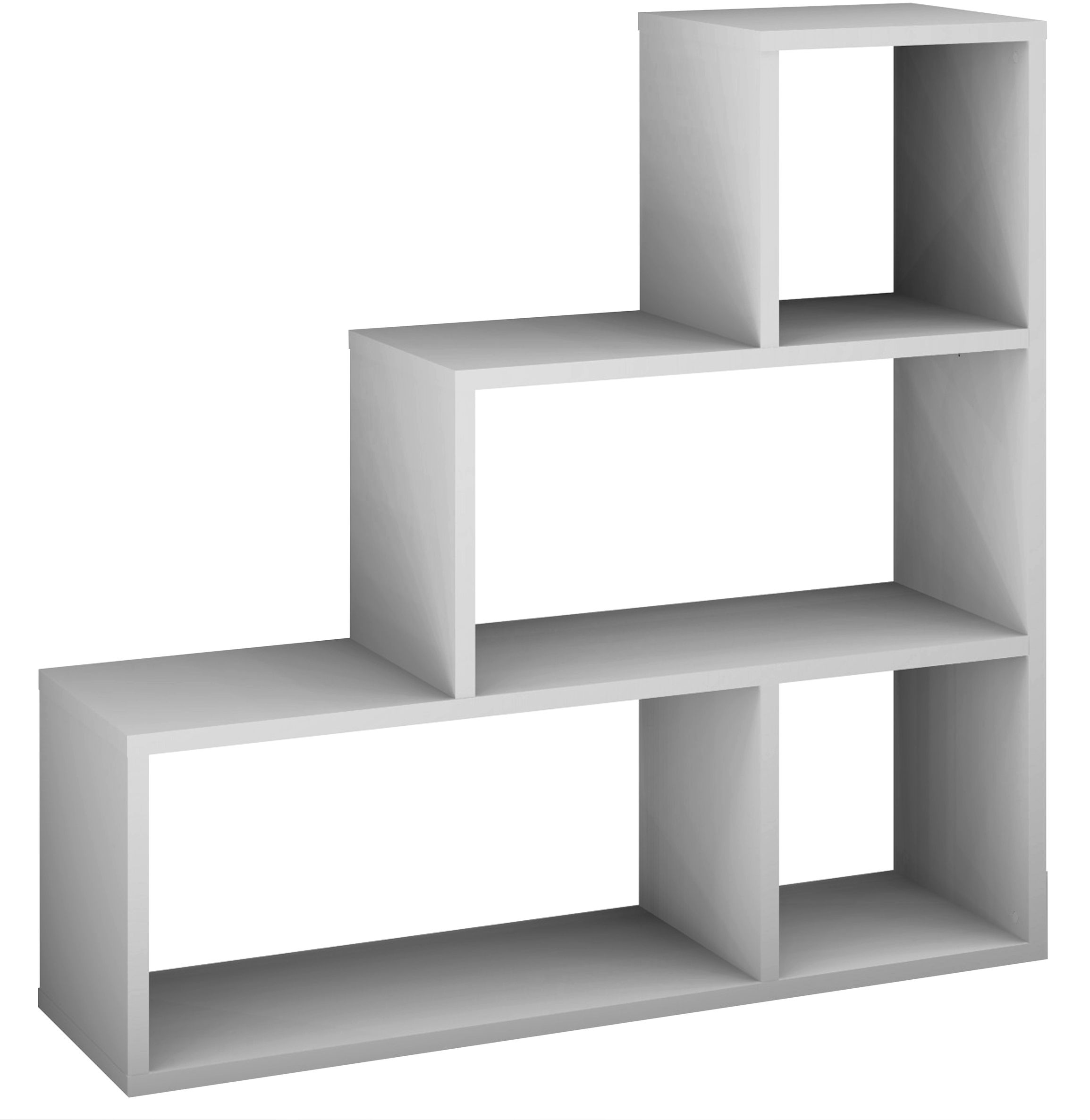 Stufenregal >Partition<4 Fächer, in kreidegrau matt - 120x122x40 (BxHxT)