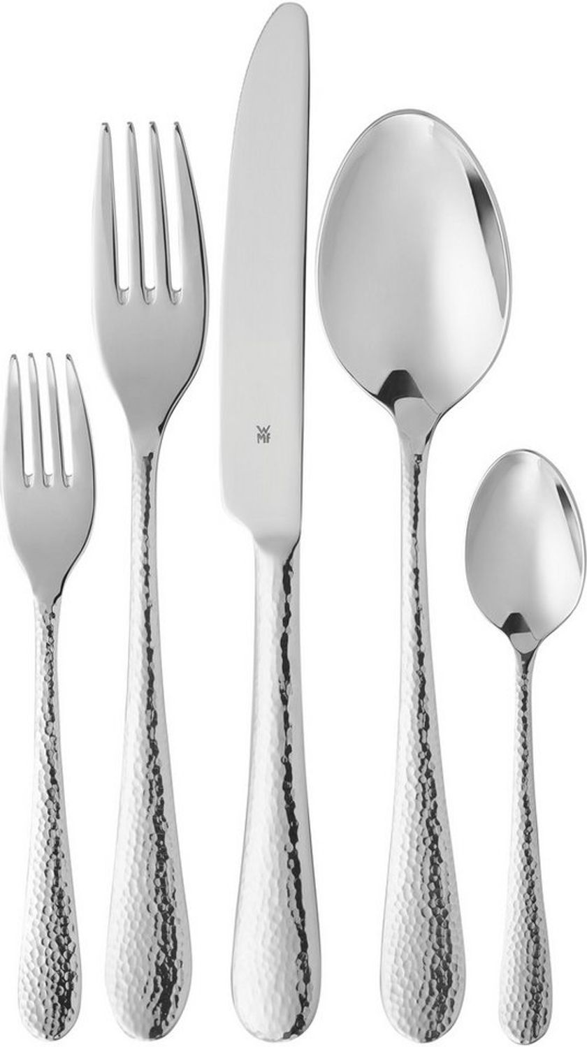 WMF Besteck-Set Sitello (60-tlg), 12 Personen, Cromargan® Edelstahl Rostfrei 18/10, geschmiedete Messer, farbecht, Wellenschliff, spülmaschinenfest