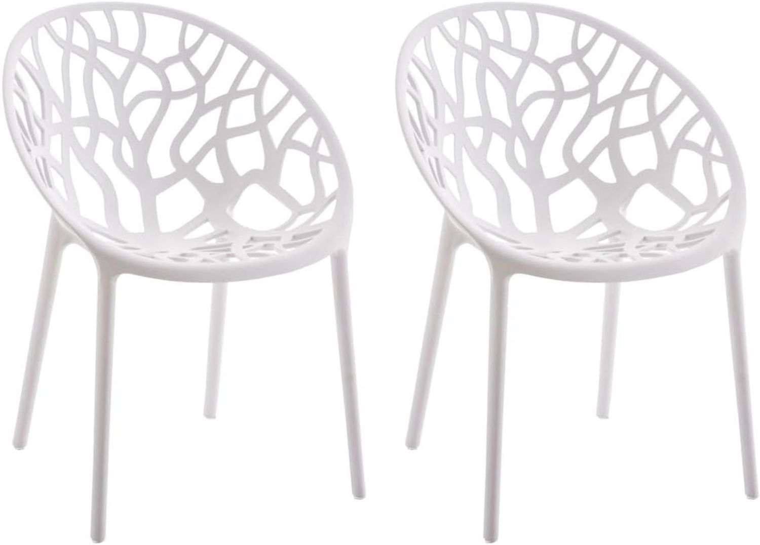 CLP 2er Set Gartenstuhl Hope, Modernes Design, Wetterfest, Stapelbar, Mit Armlehnen,weiß