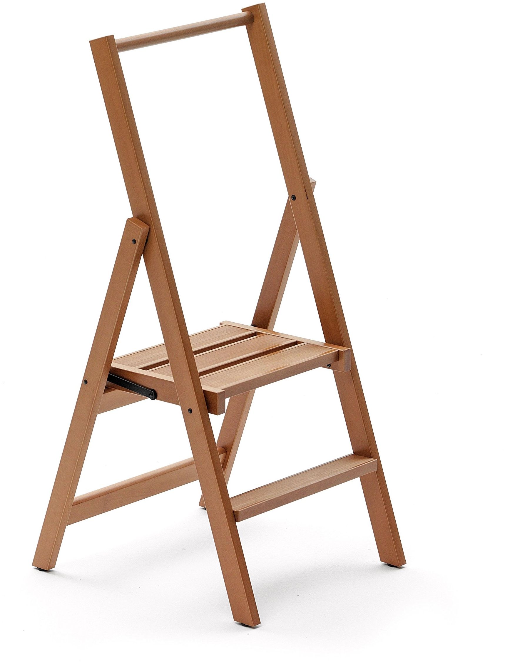 Arredamenti Italia 2-Stufen Leiter Kimora, Holz - zusammenklappbar - 2 Stufen -Farbe: Kirsche Holz AR-It il Cuore del Legno“