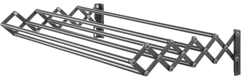 mDesign Wäscheständer Wäscheleine Wandmontage ausziehbar Metall Dunkelgrau