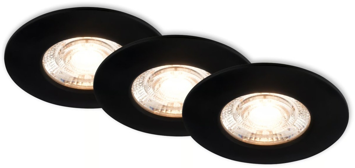 Briloner LED-Einbauleuchten Kulana Mini 3er Set Mini 3,6W 350lm schwarz