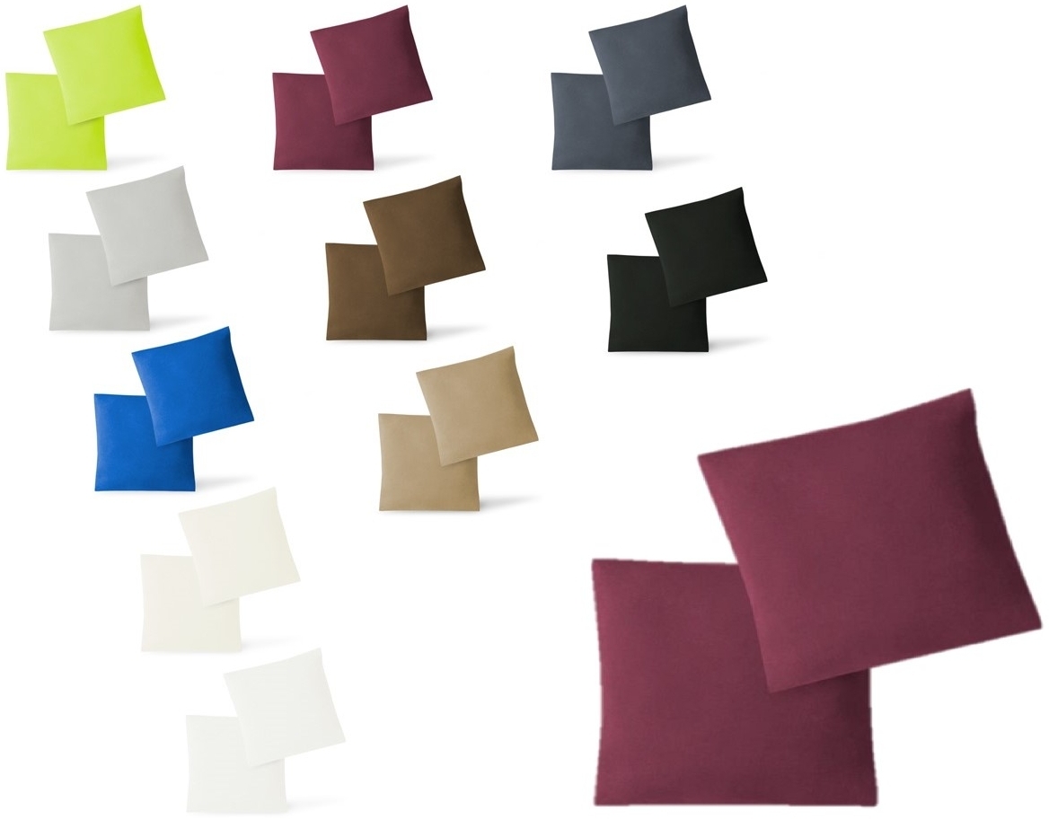 Jersey Kissenbezug, 2er Set, Bordeaux, 40x40 cm