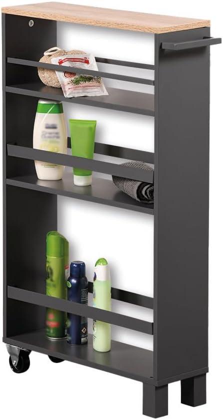 KESPER 24856-13 Nischenregal, grau aus FSC-zertifizierte Spanplatte / Regal / Rollregal