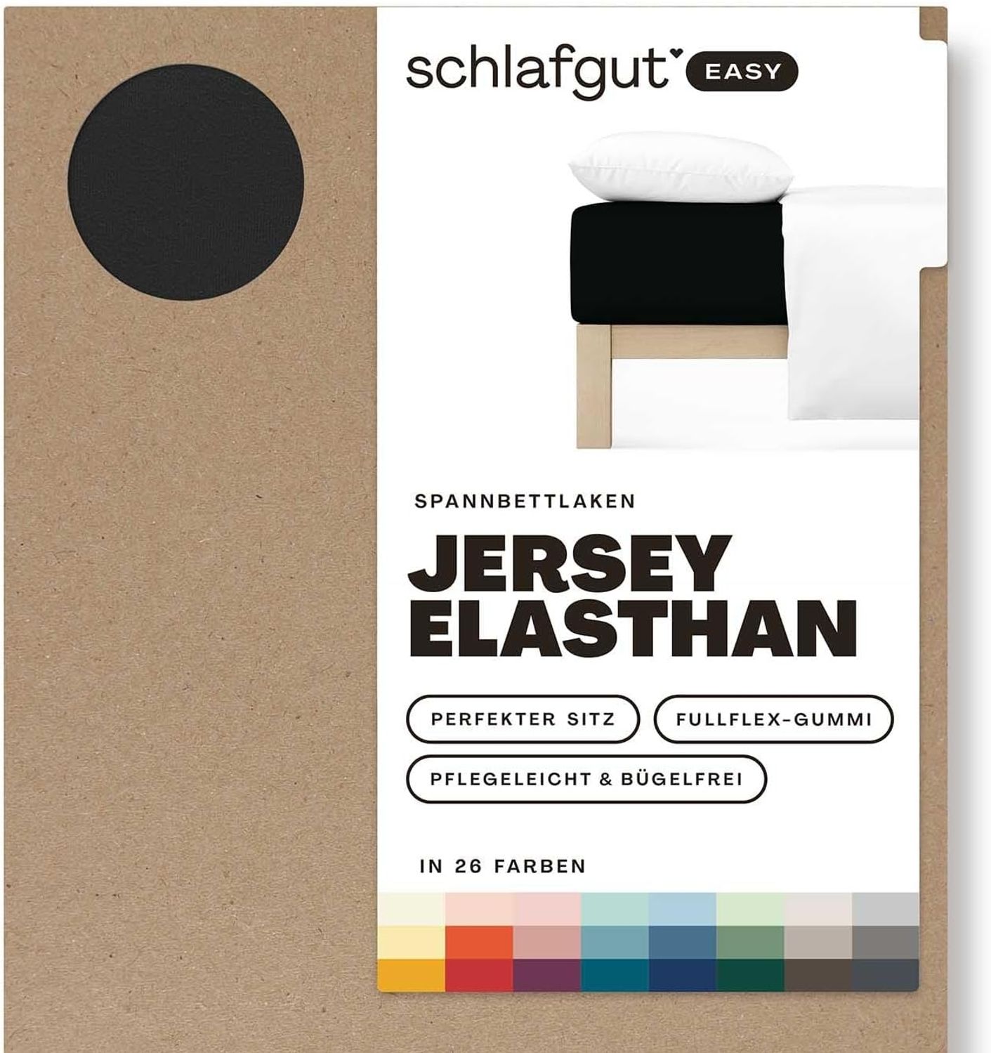 Adam Matheis Spannbettlaken EASY Jersey BL 160x200 cm schwarz Spannbetttuch Bettlaken Spannlaken
