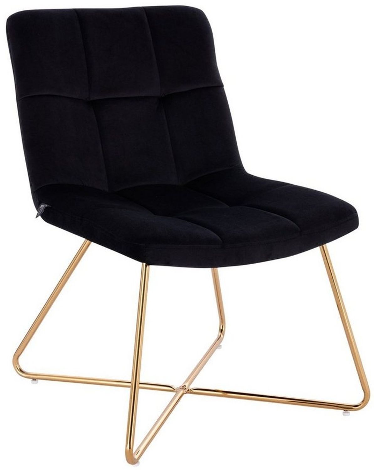 SVITA Loungesessel LYNN (1-St, Clubsessel), Cocktailsessel, ohne Armlehnen, Goldene Beine, Samt, Grau