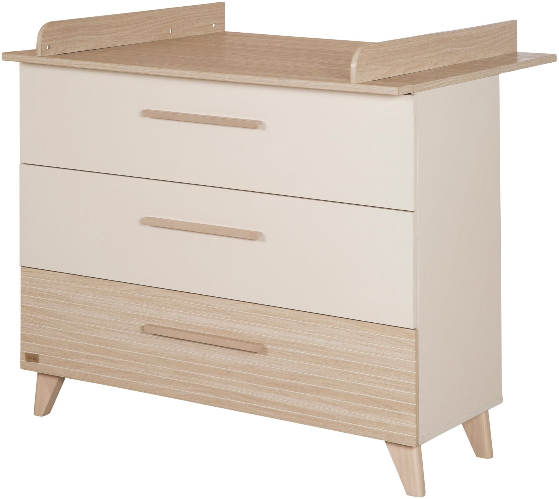 roba Wickelkommode 'Sidney' breit - inkl. Wickelansatz - 3 Schubladen - Cashmere