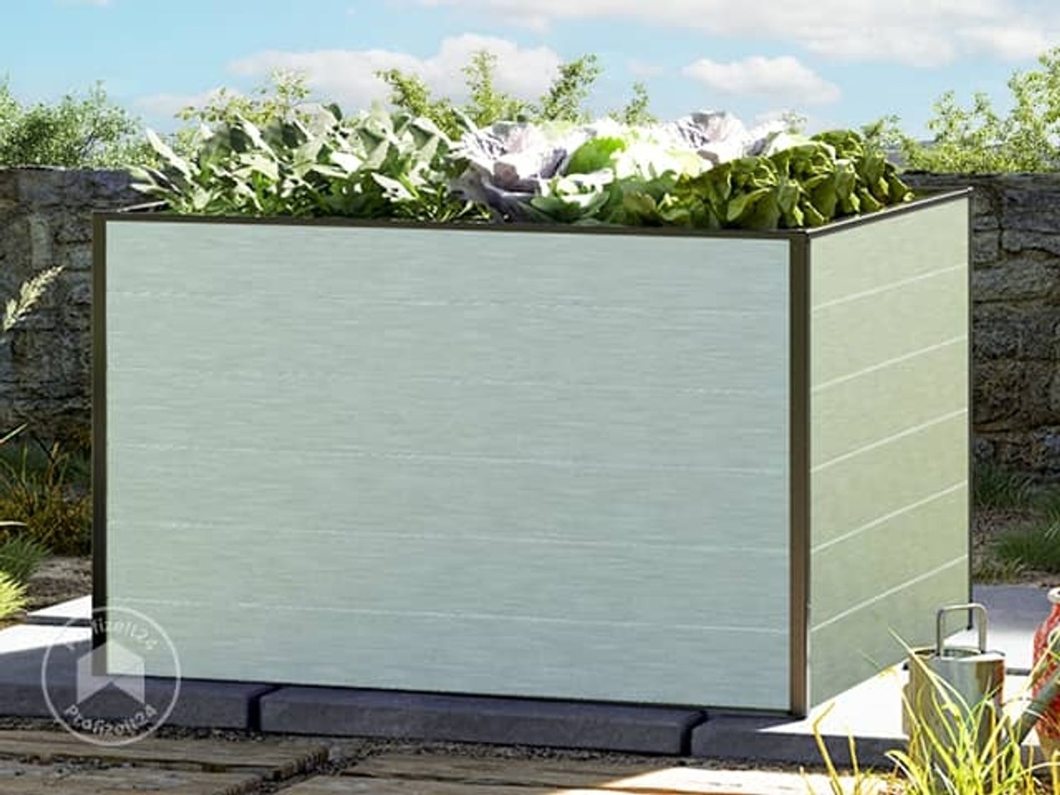 GFP Hochbeet Kräuter-Gemüse-Beet Aluminium CHRISTINA - 119 x 99 x 77 cm - Aluminium eloxiert