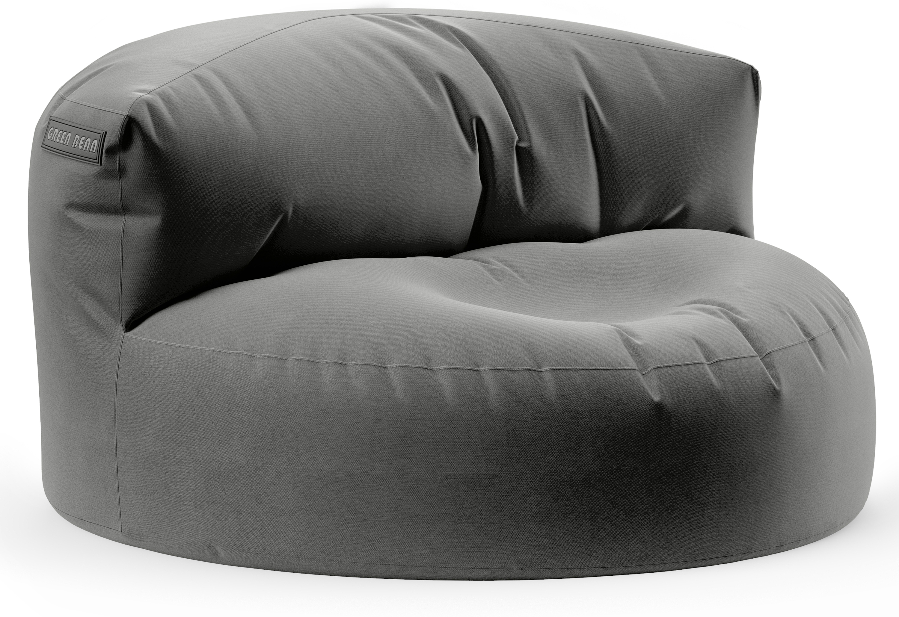 Green Bean® Sitzsack Sofa mit Füllmaterial - Lounge im Sitzsack-Design 90x50cm mit ergonomischer Rückenlehne & waschbarem Bezug - Indoor und Outdoor geeignet in Anthrazit