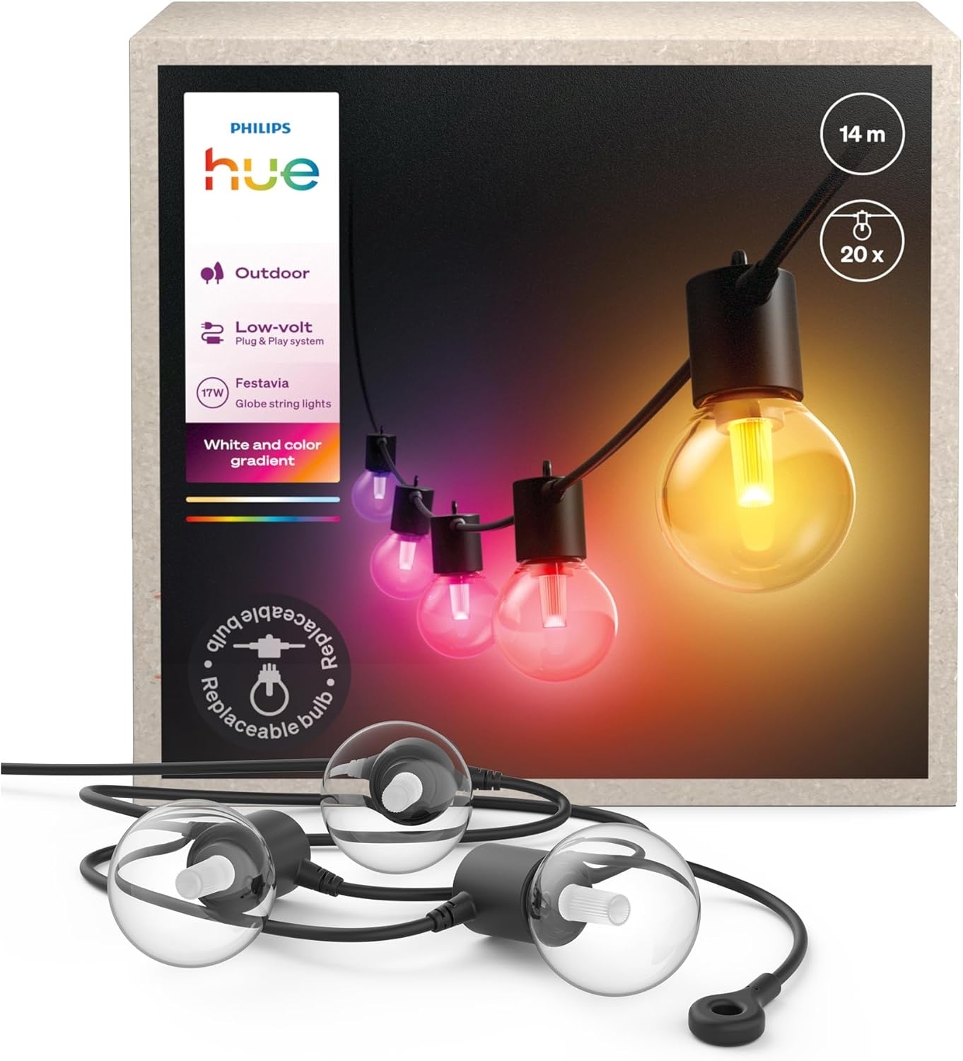 Philips Hue Festavia Globe Outdoor Lichterkette 14 m EU