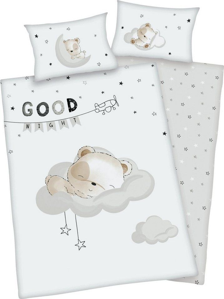 baby best Kinderbettwäsche mit Wendemotiv 100x135 cm weiß