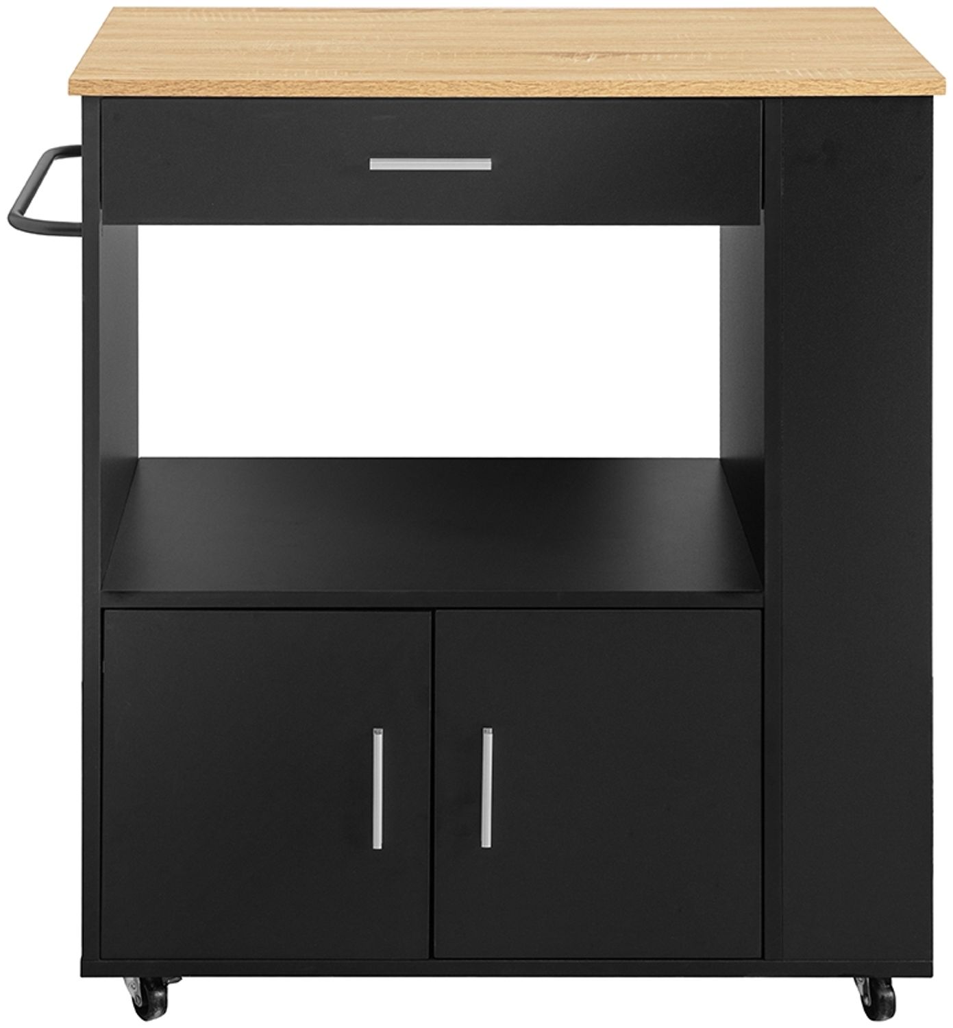 SoBuy FKW113-SCH Küchenwagen, Spanplatte, Melamin, Schwarz, 75 x 88 x 46 cm