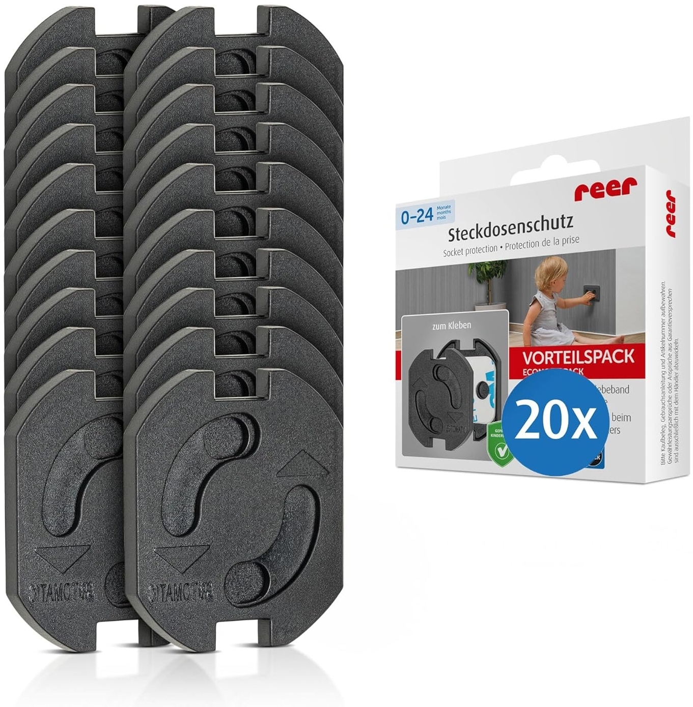 REER Steckdosensicherung schwarz 20Stück