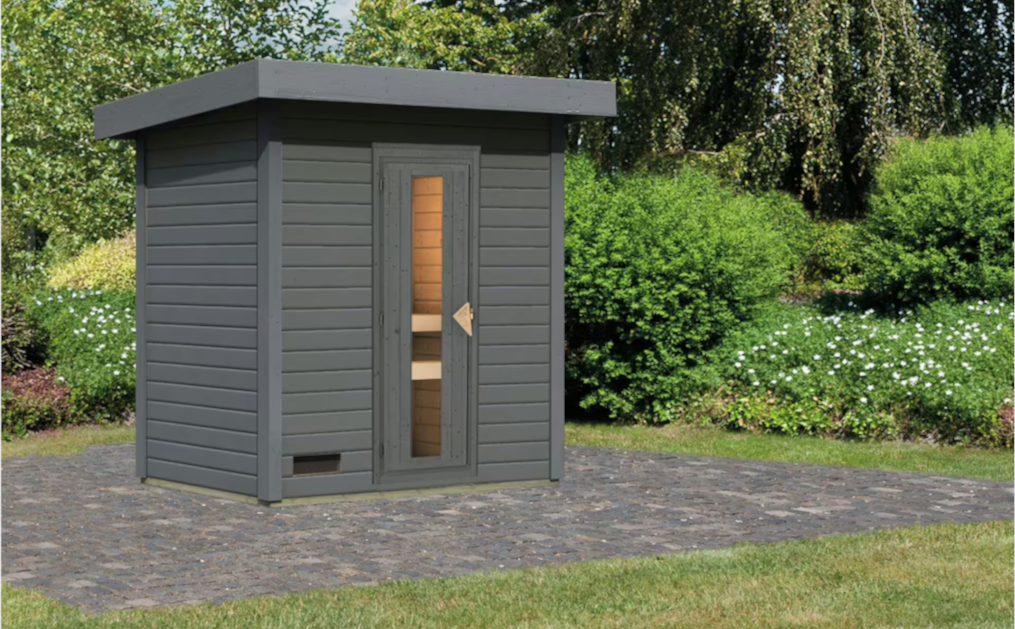 Karibu Sauna Hytti 1 terragrau ohne Ofen