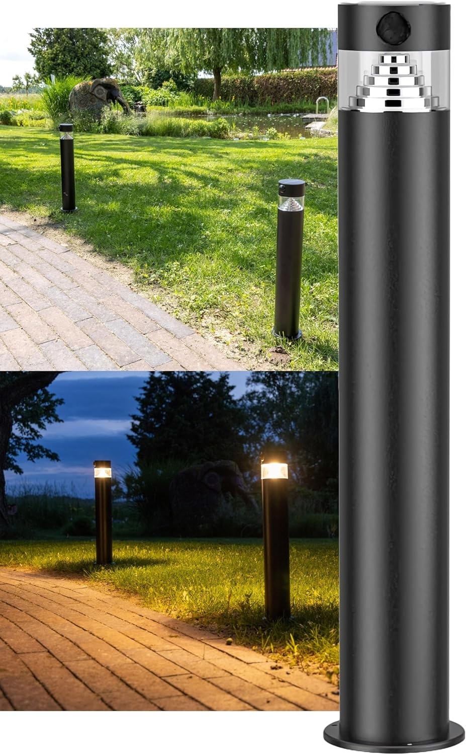 LED Solar Wegeleuchte "SWL-AS50" IP44, warmweiß 3000K, PIR Sensor, 50cm