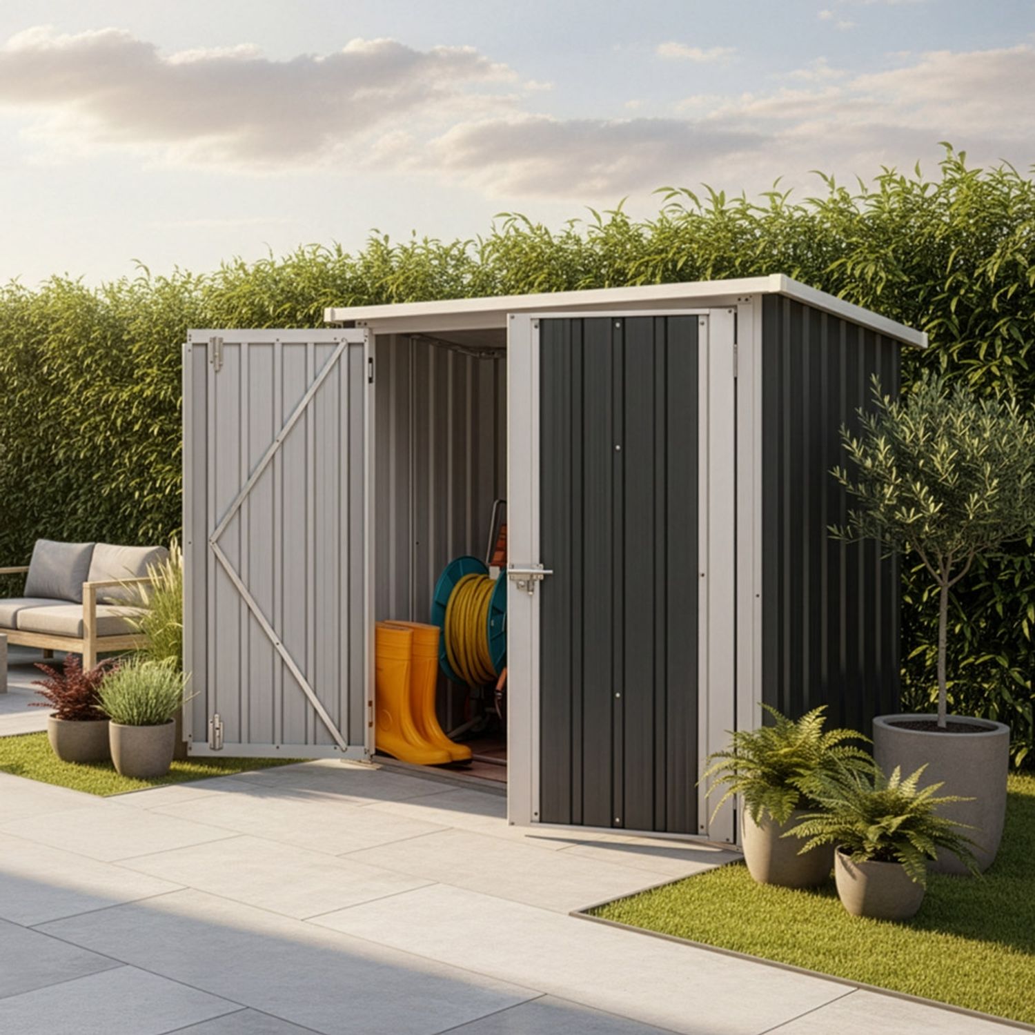 HOME DELUXE, Geräteschuppen BOHIO XXS, grau
