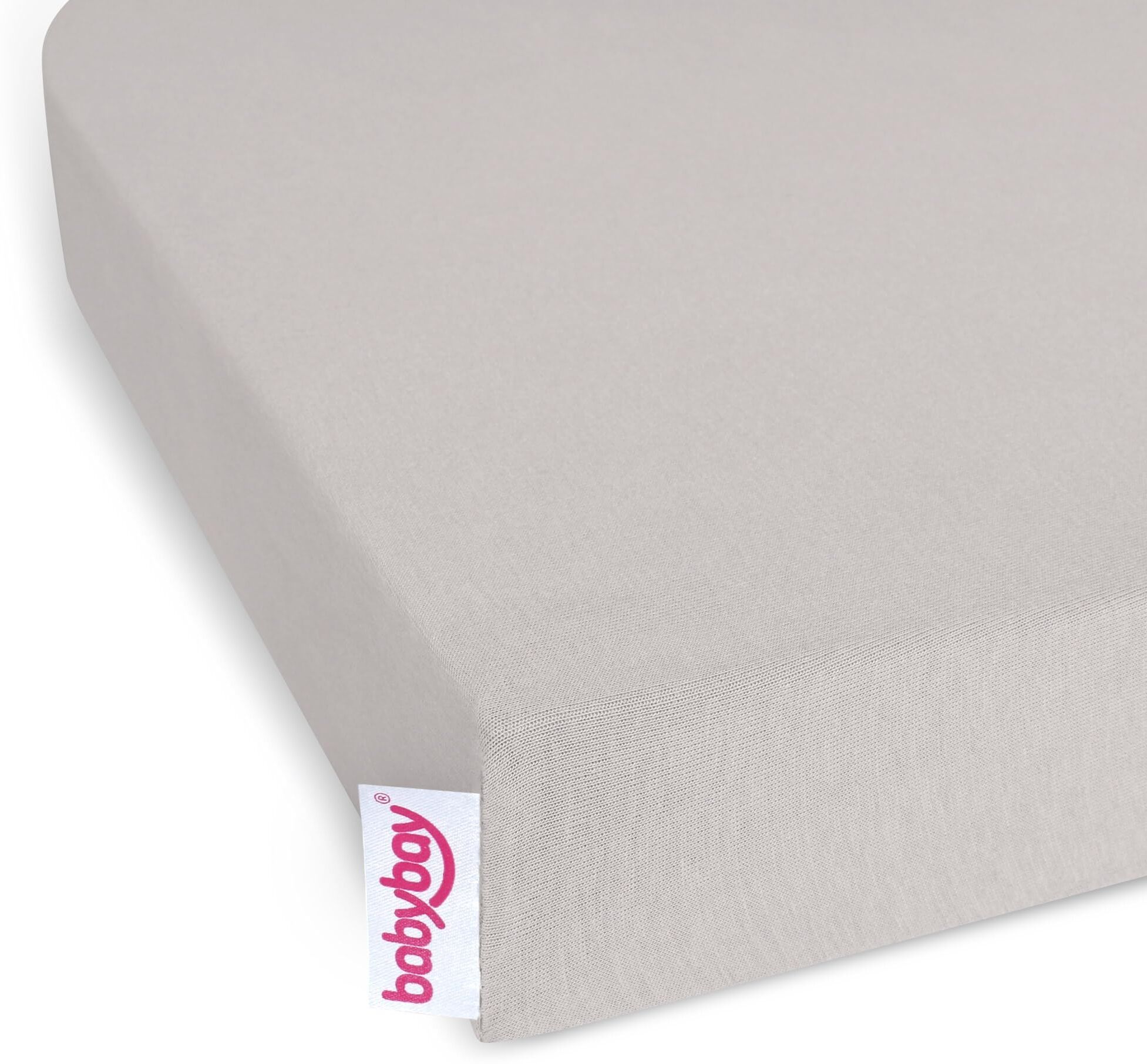 babybay Jersey Spannbetttuch Deluxe passend für Modell Matratze Kinderbett-Umbausatz Original, Maxi und Boxspring, beige, 140 x 89 cm (1er Pack)
