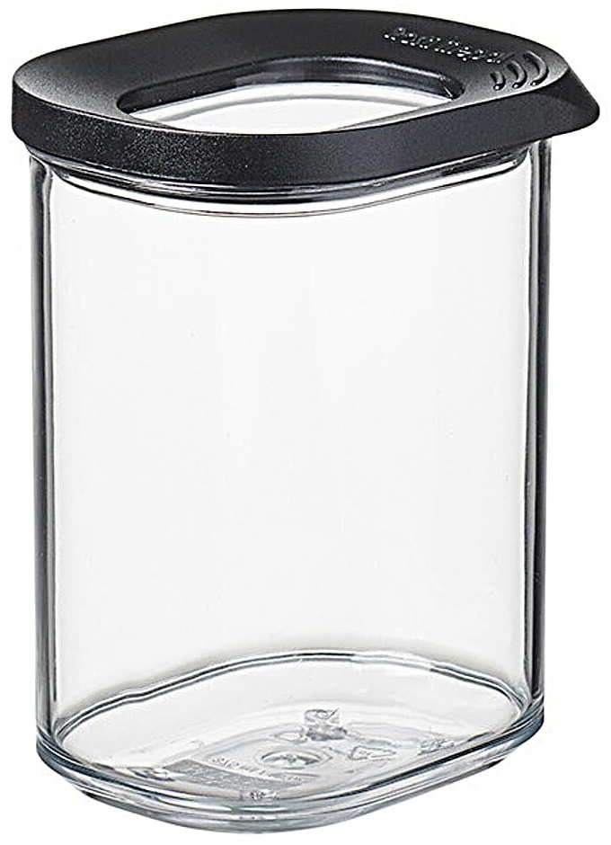 Mepal Transparente Vorratsdosen mit Deckel Mini - Lebensmittelbehälter Rechteckige - Küchenorganizer & Aufbewahrungsbox aus Kunststoff - Vorratsbehälter Luftdicht & Stapelbar - 375 ml - Black