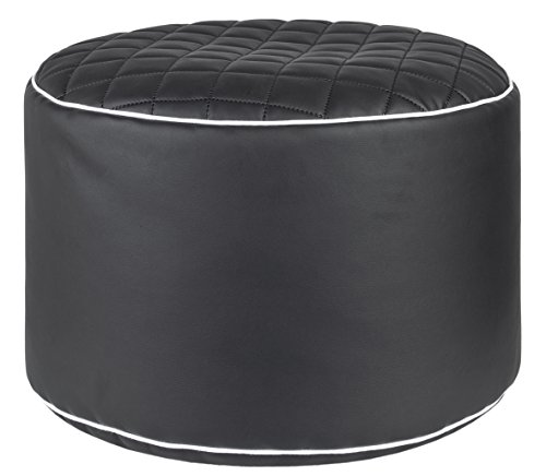 Sitting Point Hocker DotCom, 60 l Schwarz, mit waschbarem Kunstlederbezug und integrierter Seitentasche