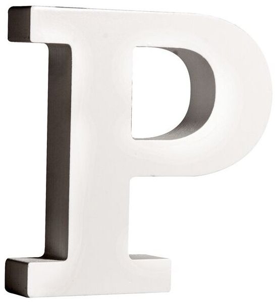 MDF Buchstabe P, FSC 100%, 10,6x2x11cm, weiß