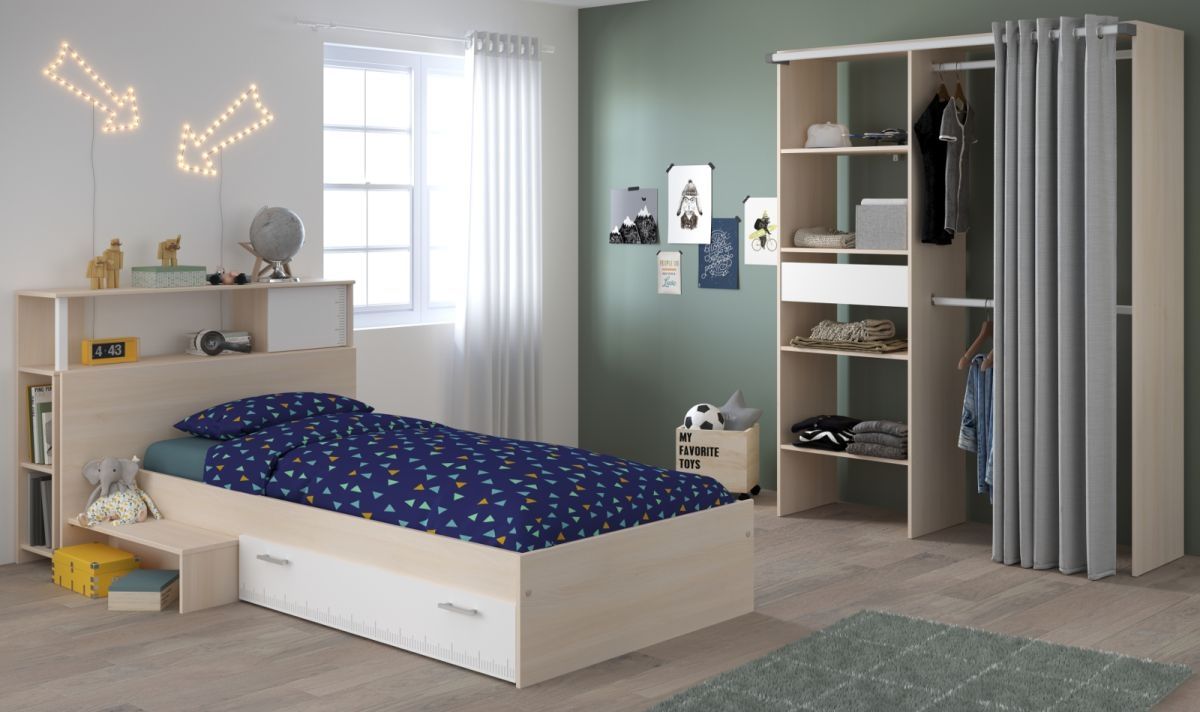 Parisot Kinderzimmer Charly in Akazie und weiß Jugendzimmer Set 3-tlg.