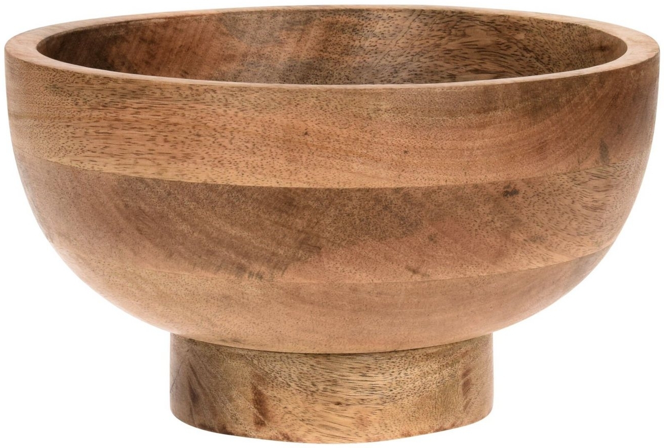 Spetebo Dekoschale Mangoholz Obstschale rund lebensmittelecht - 25 cm (Einzelstück, 1 St, 1tlg), Obst oder Snack, Naturprodukt, Mangoholz