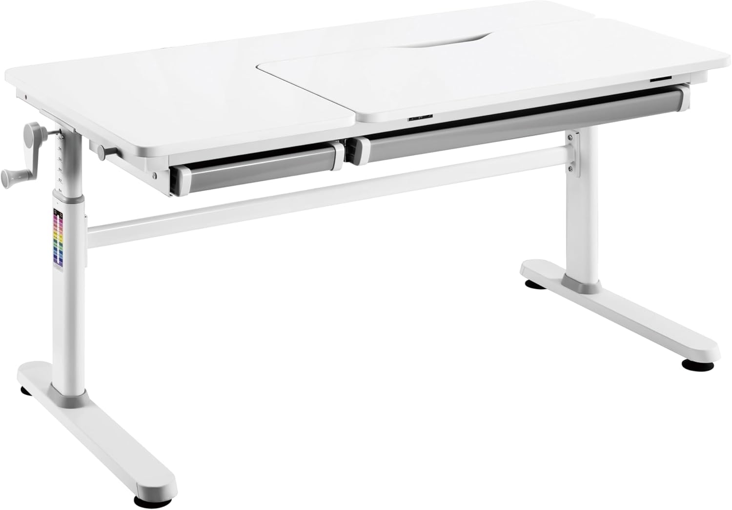 ApeJoy® höhenverstellbarer Schreibtisch/Computertisch, manuell höhenverstellbares Tischgestell, homeoffice Standing Desk, White (Traglast 70 kg)
