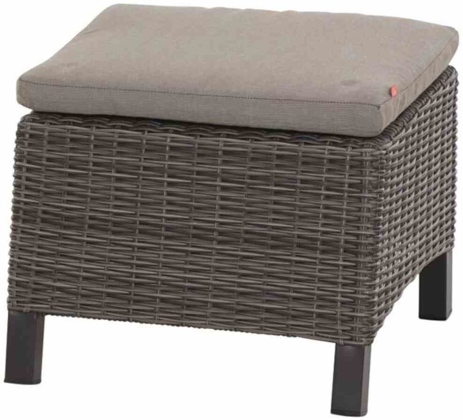 Corido Hocker, charcoal-grey Alu, Geflecht, inkl. Kissen