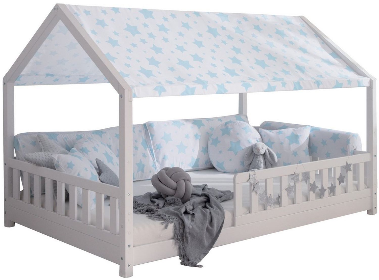 Dachvorhang mit Motiv für Hausbett "Kay" 120x200 cm