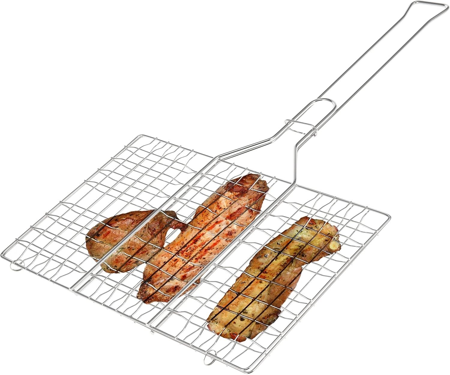 bremermann Grillguthalter Grillgutwender rechteckig // Edelstahl mit langem Griff