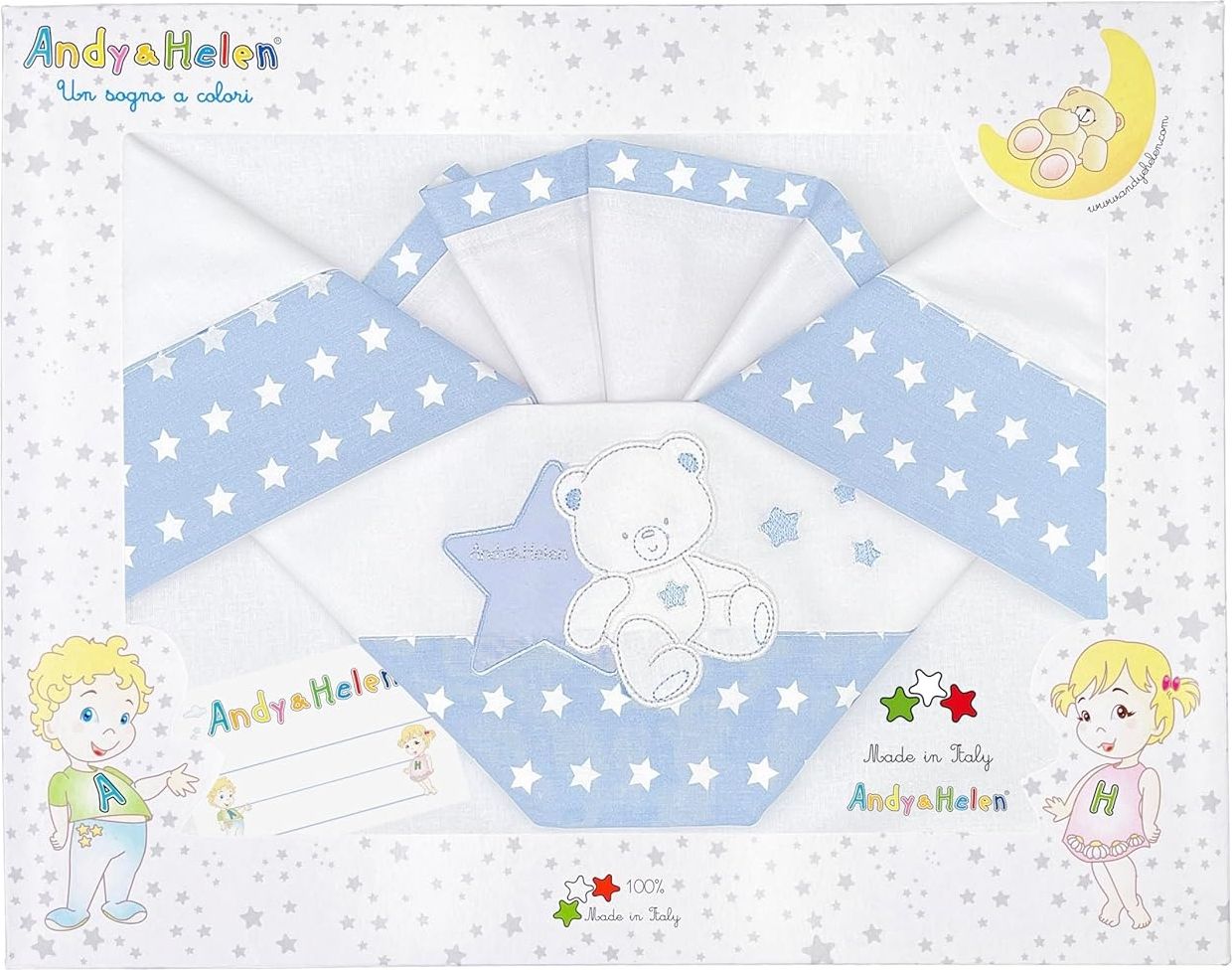 Andy & Helen 3/400D50 CIELO 3-teiliges Bettwäsche-Set