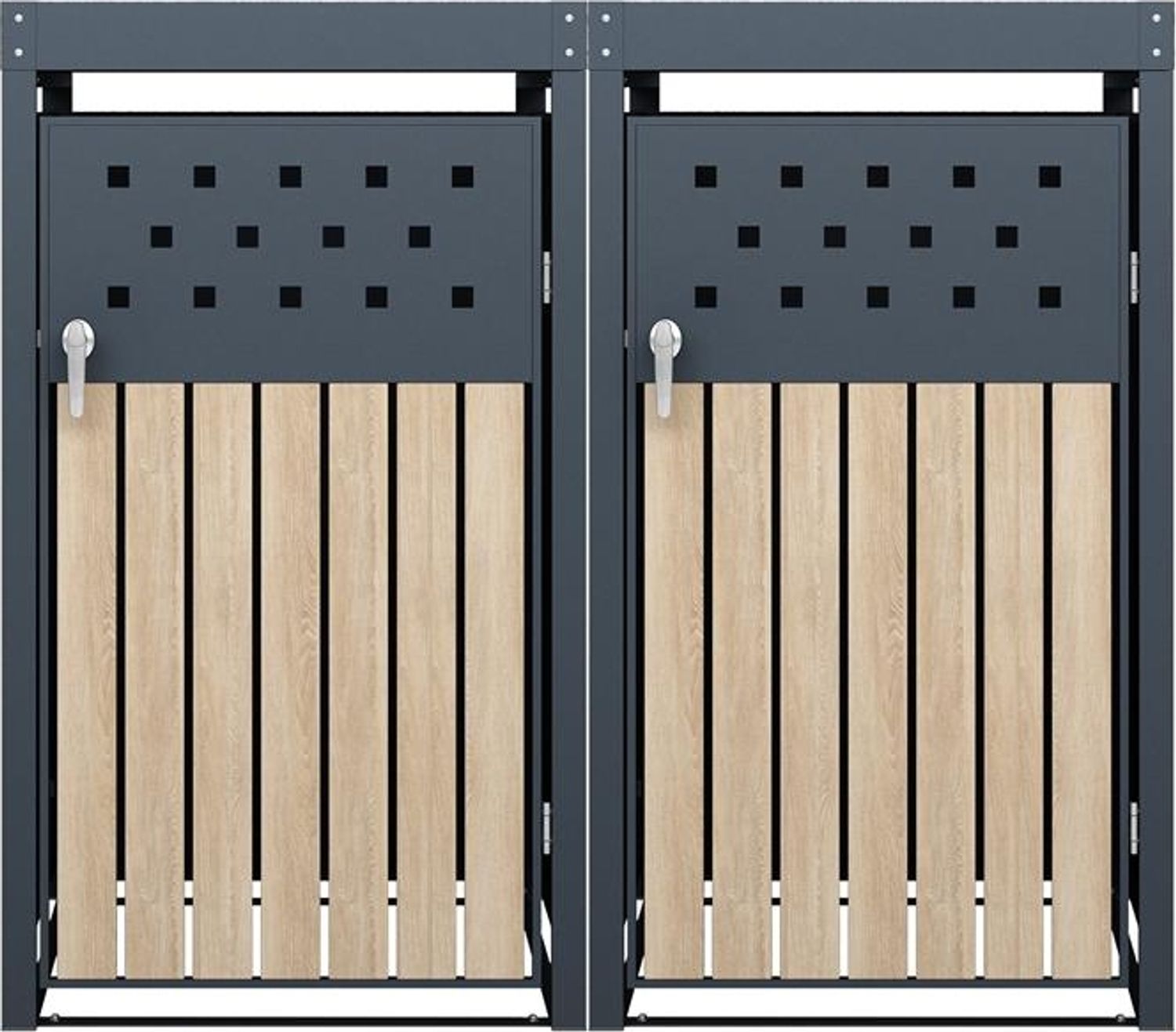 Mülltonnenbox Müllbox Mülltonnenverkleidung 2 Türen Box Pflanzdach Anthrazit