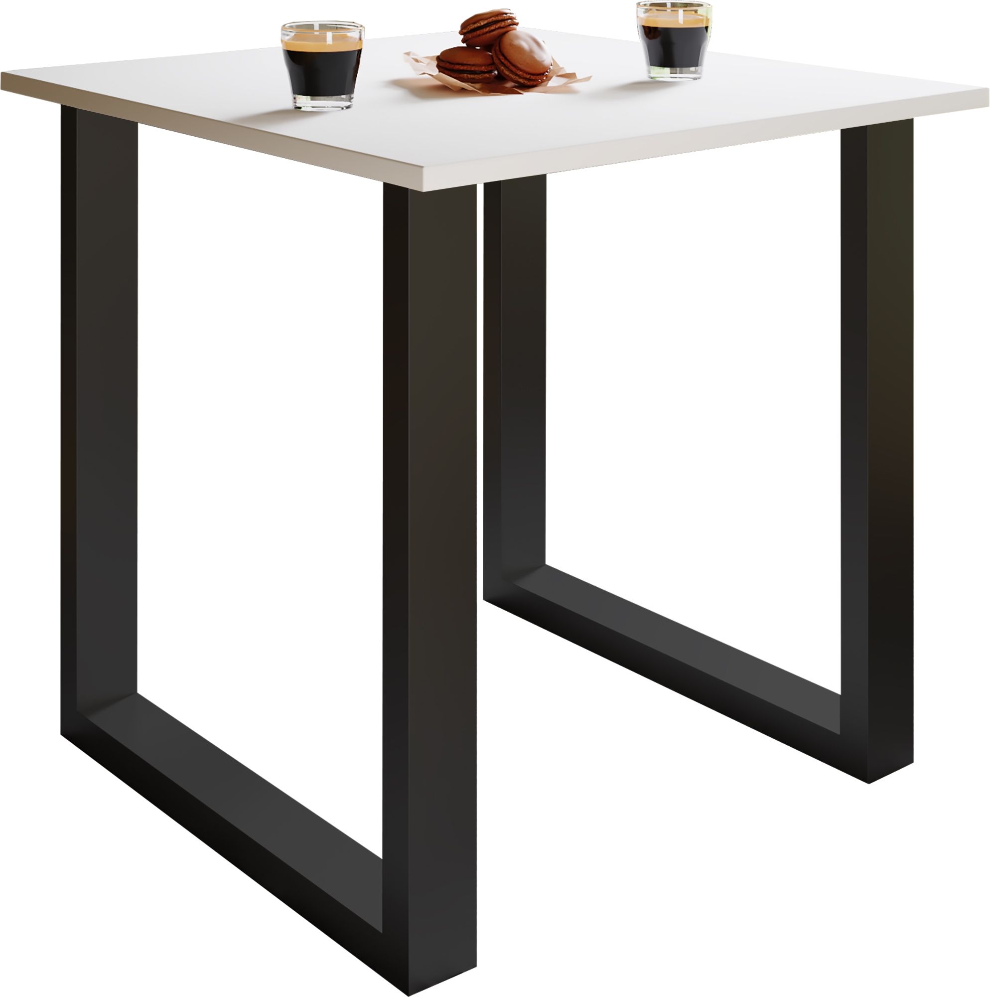 VCM Esstisch Xona 916845 Schwarz / Weiß H. 76 x B. 80 x T. 80 cm