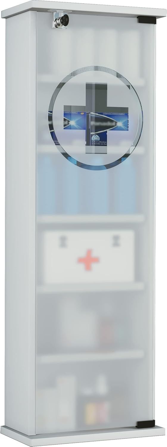 VCM Medizinschrank Gusal 916992 Weiß H. 92 x B. 31 x T. 18 cm