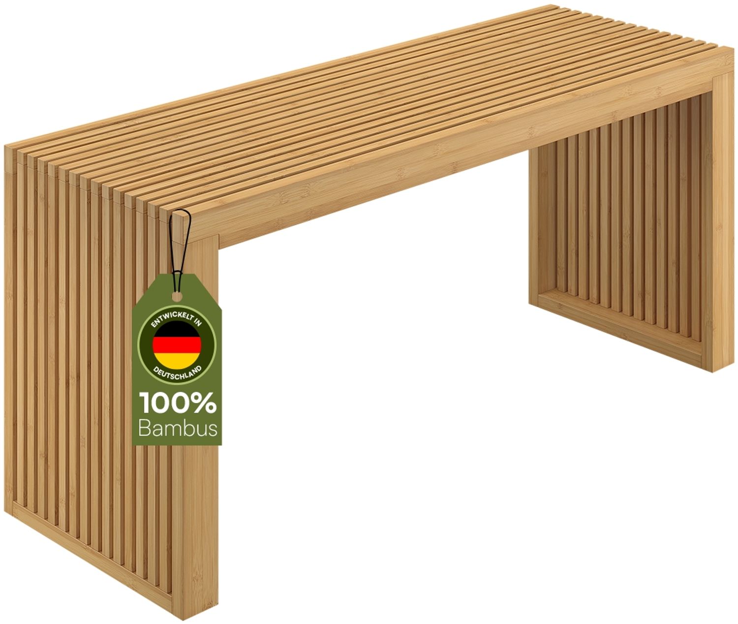 Bellamio 'Sava' Sitzbank, Bambus, natur, Holzbank ohne Lehne, 45x33x100 cm, bis 250 kg belastbar