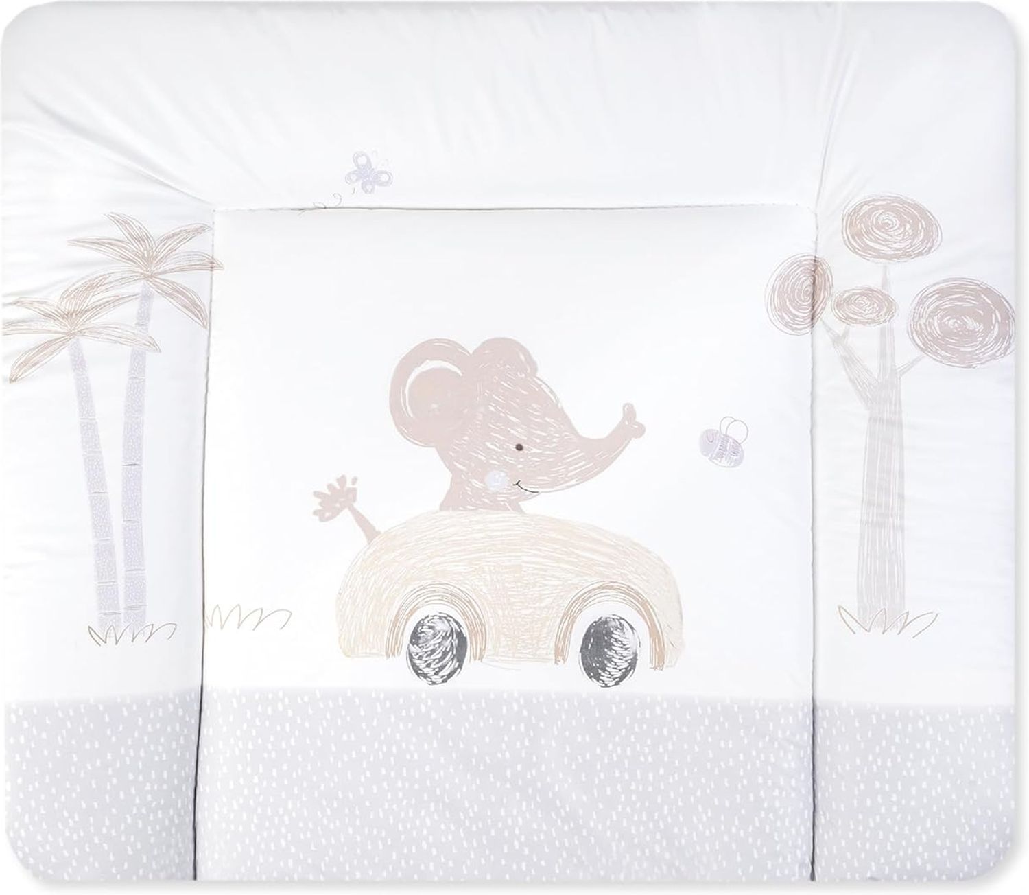 Julius Zöllner® Wickelauflage Softy 85x75 cm - weiche Wickelunterlage - Baby Wickeltischauflage - Folie, wasserdicht & abwischbar - Made in Germany - OEKO-TEX Standard 100 - Safarietour