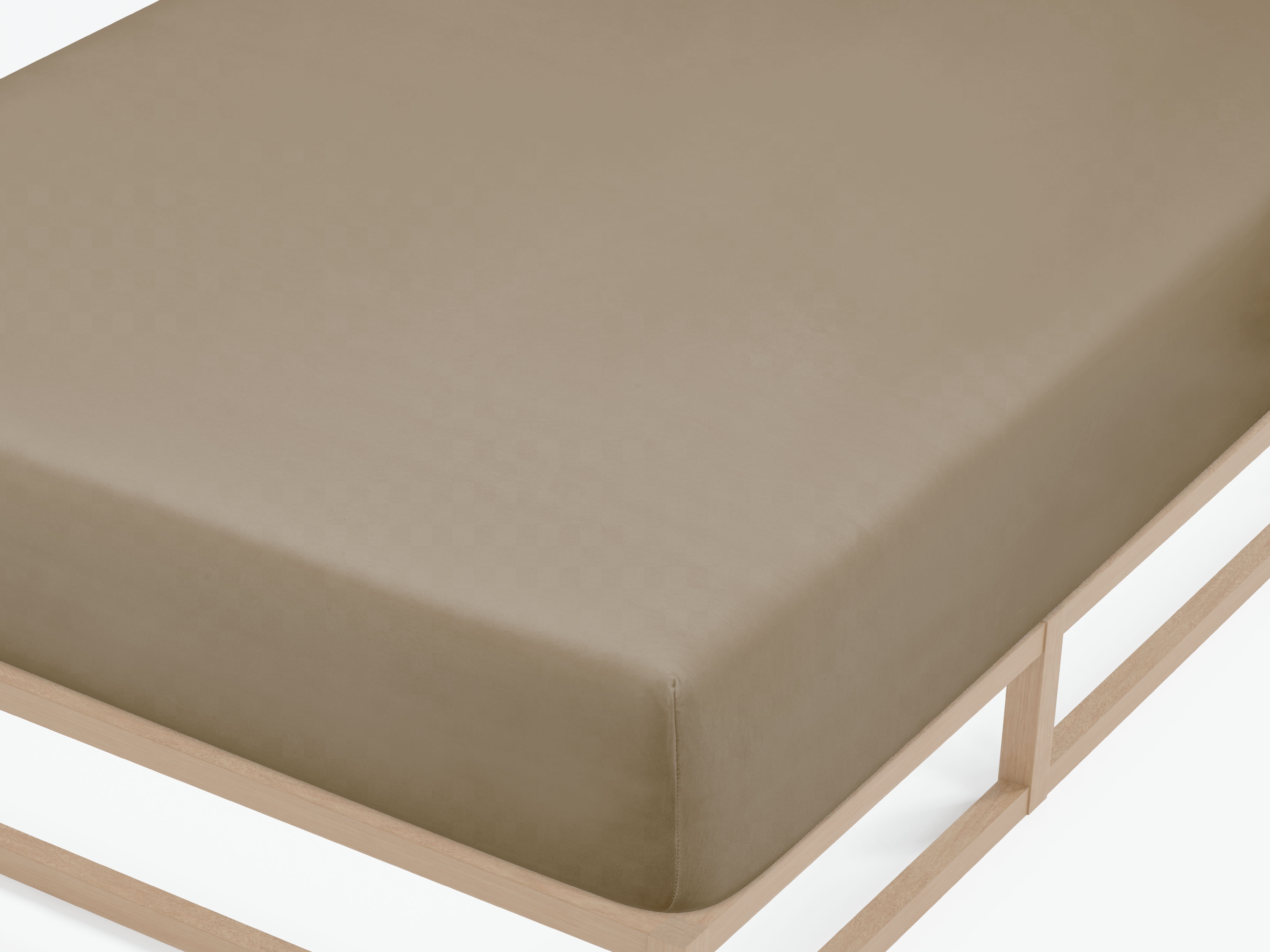 biberna Feinjersey-Spannbetttuch 0077144, taupe, 1x 90x190 cm - 100x200 cm