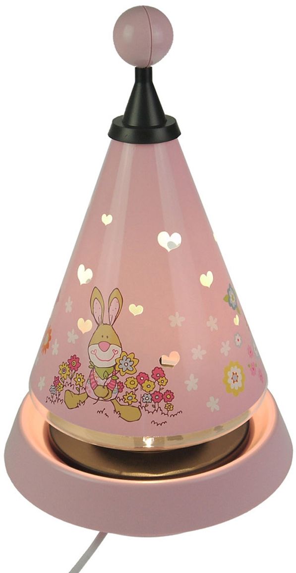 Tischlampe Kinderzimmer Carrousel projiziert süsse Herzen ins Kinderzimmer